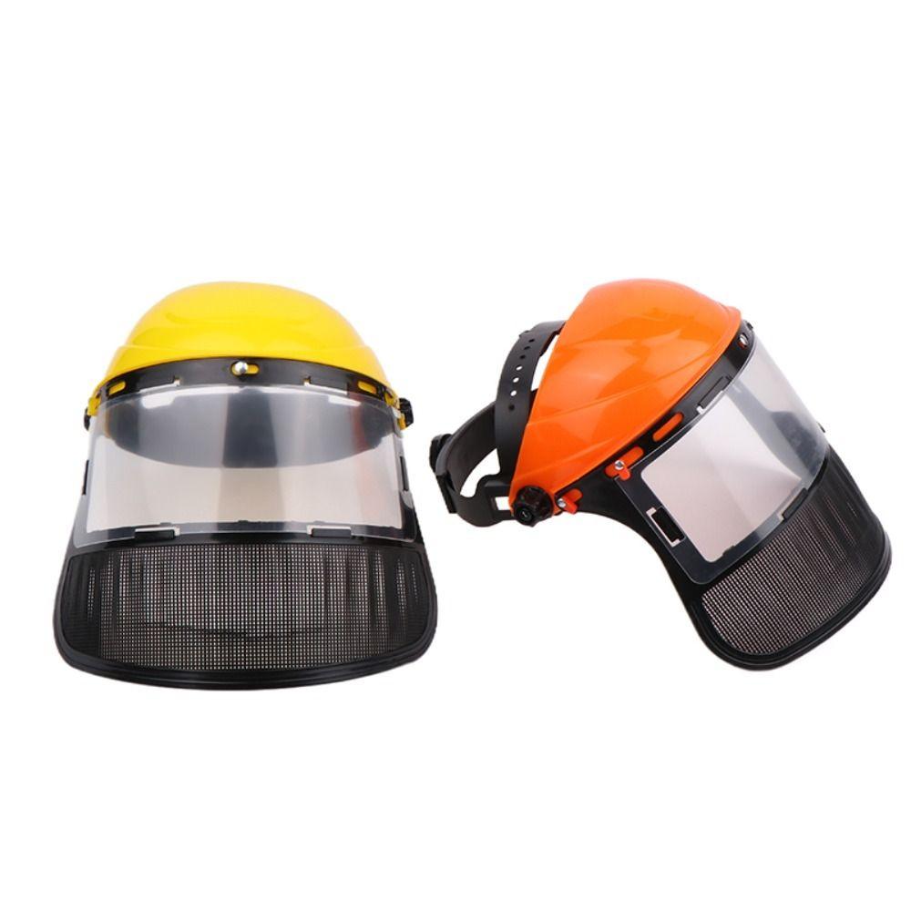 PVC Safety Helmet Hat Mesh Clear Face Shields Impact Resistant Protective Mask Garden