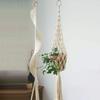 Macetero colgante con borlas, macetas de algodón tejidas a mano, tapiz, bolsa de red, decoración del hogar