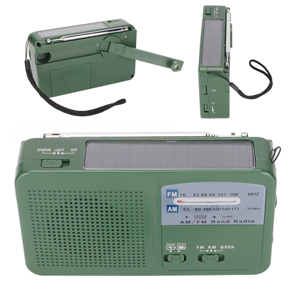 Solar Hand Crank Flashlight Radio 1LED Multifunctional Portable Emergency Radio Flashlight