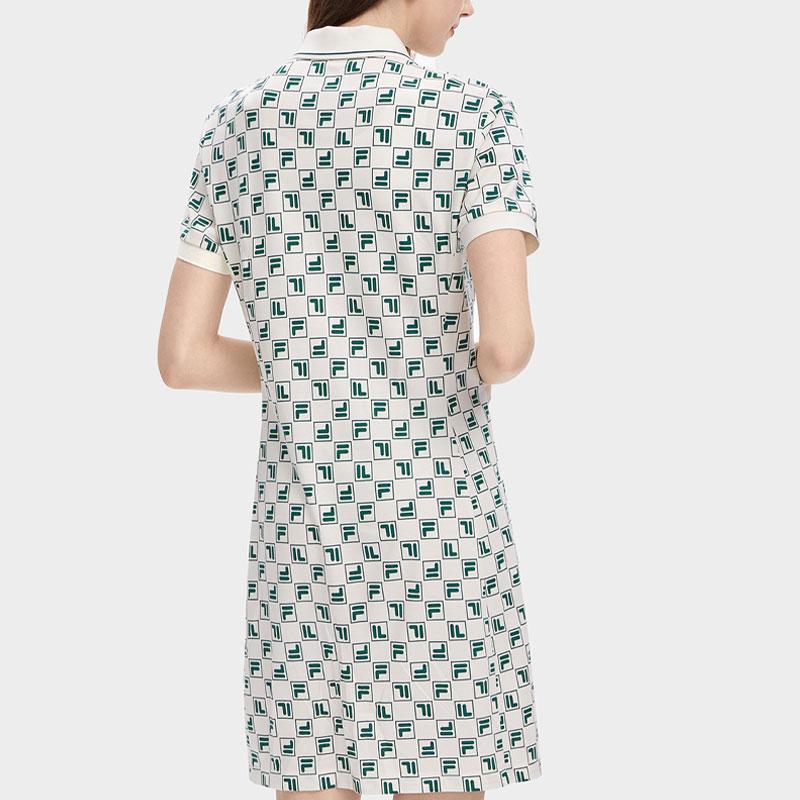 FILA SS24 Vintage Floral Casual Polo Dress Women Dresses F51W429314A-ZD