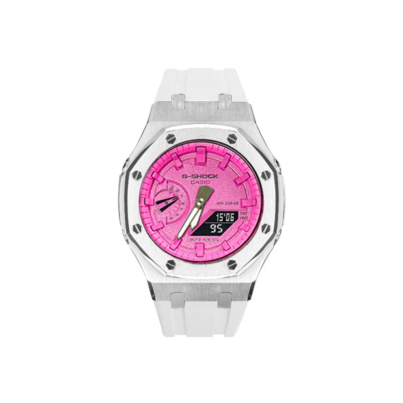 CASIO Custom Collection Quartz Movement Watch Unisex Pink Watch Dial GA-2100-1A1(Watch8--)