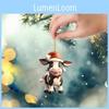Colorful Cartoon Cow Acrylic Pendant For Festive Car Interior Decoration