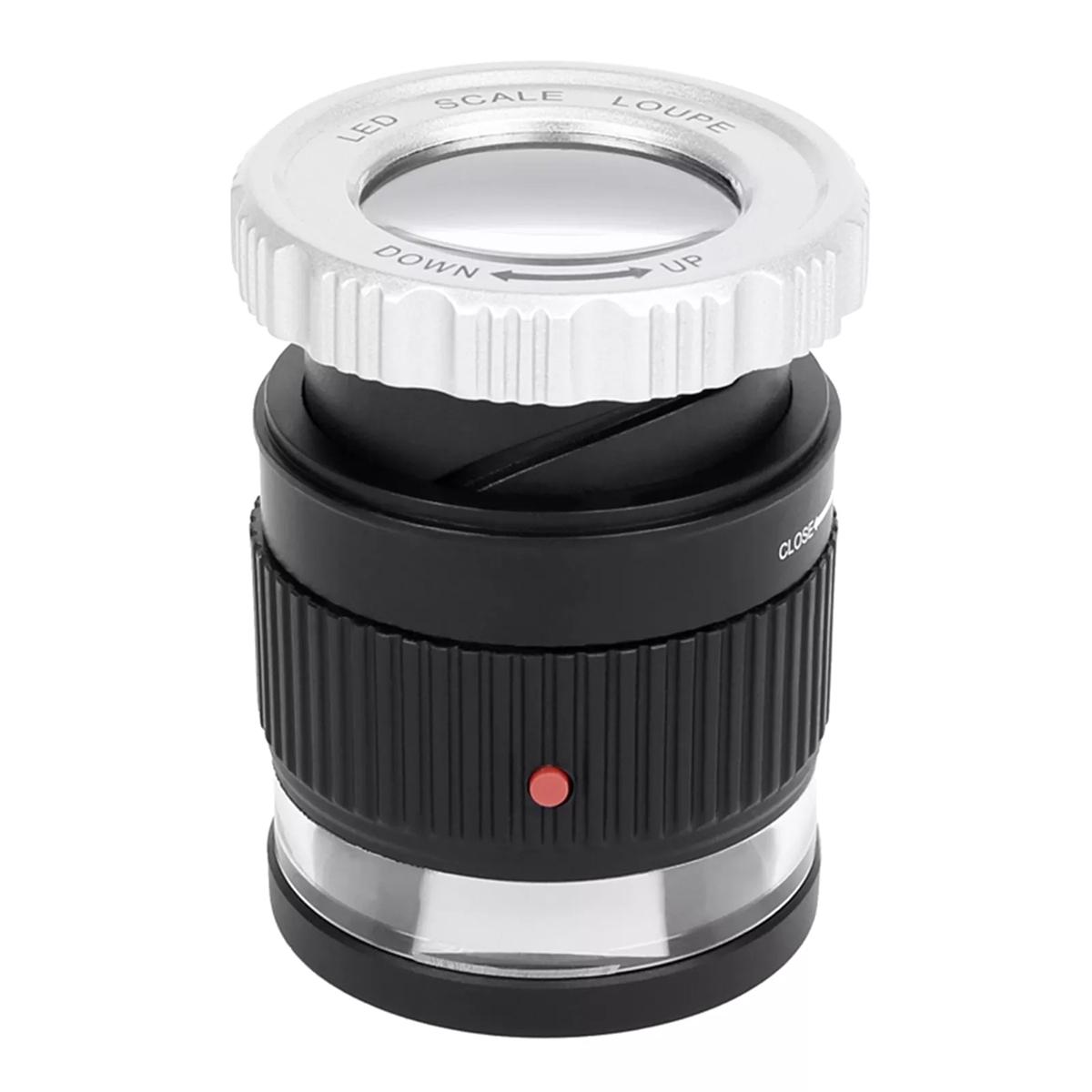 

Adjustable Cylindrical Illuminated Magnifier Loupe Optical Instrument Gems Identification Tool чорний