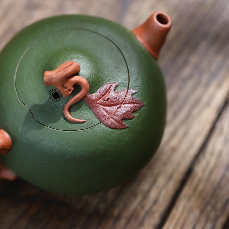 90ml Yixing Purple Clay Teapots Small Capacity Handmade Pumpkin Shape Tea Pot Kettle Chinese Raw Ore Zisha Tea Set Teaware