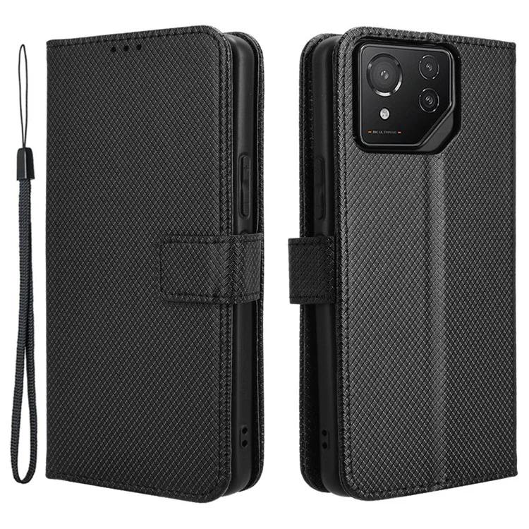 

For Asus ROG Phone 8 Pro 5G / 8 5G Magnetic Phone Case Diamond Texture Card Slots Cover