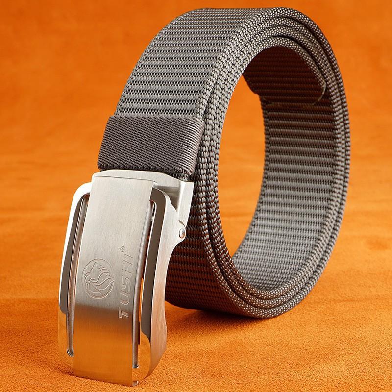 

Direct Sales Stainless Steel Automatic Buckle Belt Nylon Canvas Men Outdoor Casual Young Student Pants 120cm