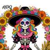 Versatile DIY Window Paster Day of the Dead Sugar Skull Lady Static Cling Día De Los Waterproof PVC Clings Muertos Sunflower Wreath Glass