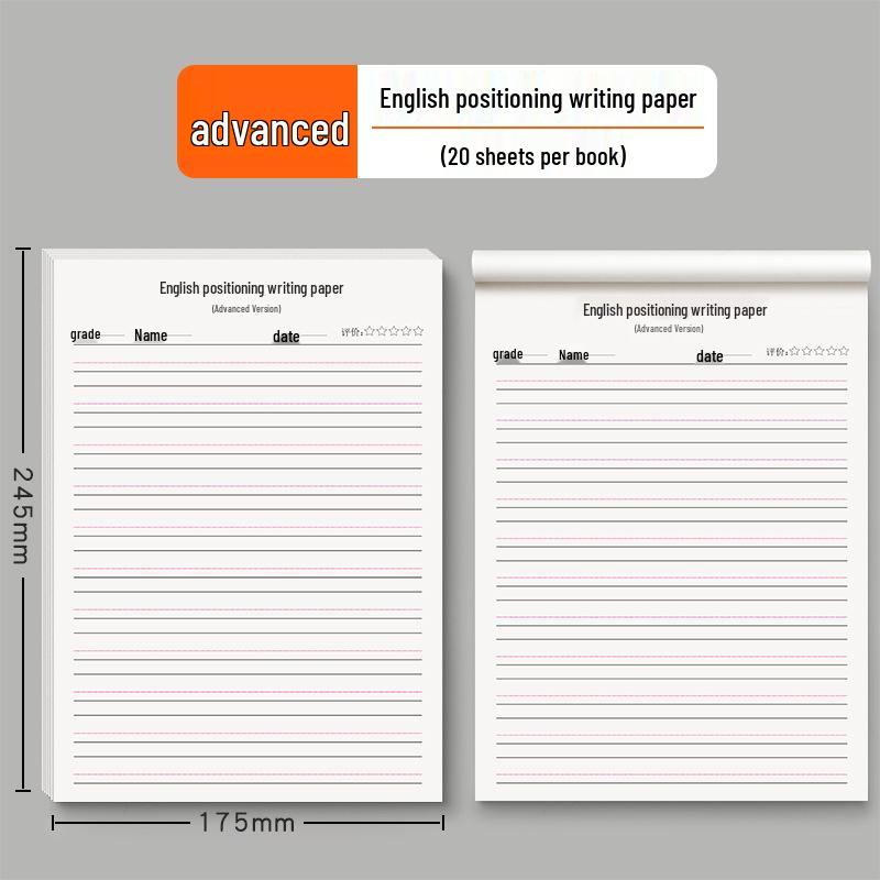 Bilingual Dictation & Translation Practice Notebook for Primary & Junior High School - Tearable Writing and Copying Sheets