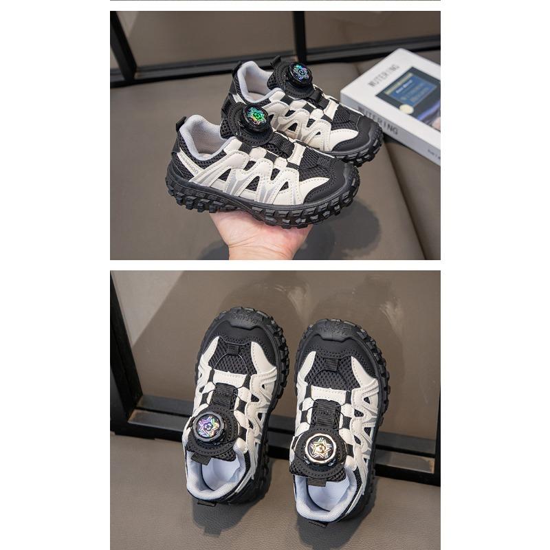 Kids Breathable Mesh Rotating Buckle Casual Running Sneakers For Unisex Boys And Girls
