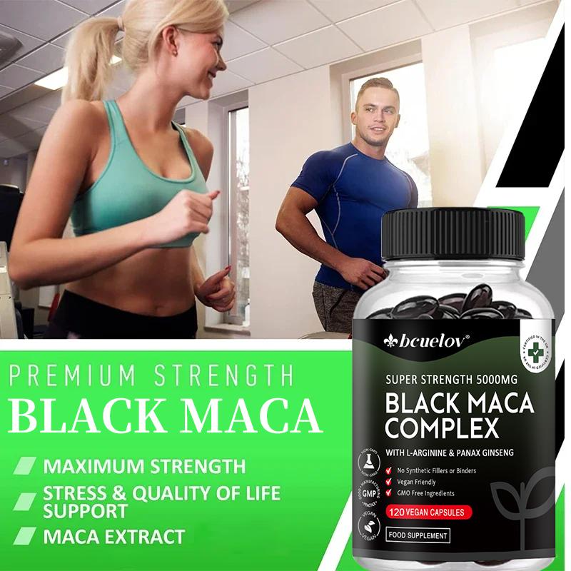 Black Maca Complex: Enhances Stamina | Improves Mood | Boosts Energy 120 Capsules