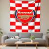 Arsenal Football Club Crest Wall Tapestry Red White Checkerboard Gunners Fan Decor for Bedroom Man Cave Gift