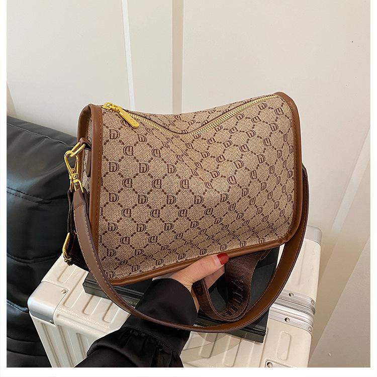 Bag Women's New Retro Versatile Printing High-end Temperament Women's Large-capacity Shoulder Oblique Span Bag