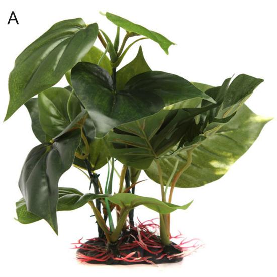 Reptilienbox Simulierte Monstera Lösliche Blätter Aquarium Wasserpflanzen Ornamente