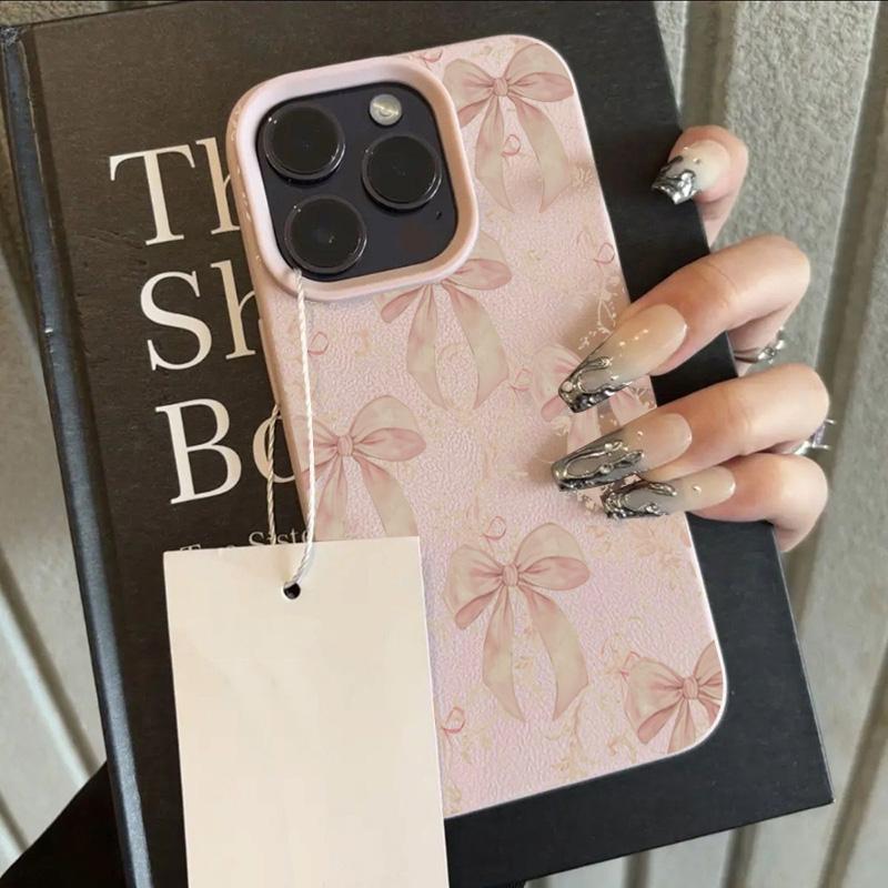 Brown Bow Print Design Phone Case For iPhone 17 Pro Max 16 Plus 15 14 13 12 11 Pro Max 16E 17Air XS X XR Soft Cover