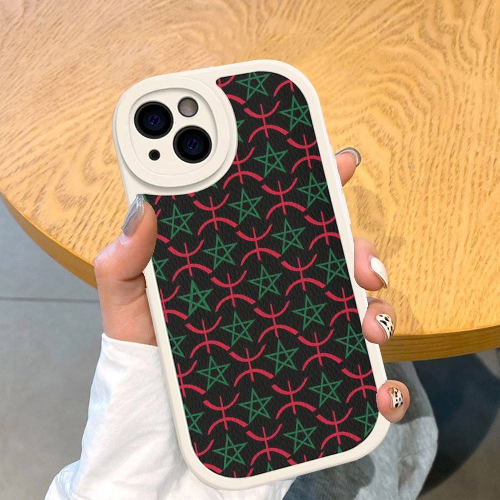 Morocco Map Flag For IPhone 16 15 14 13 12 11 Pro Max Plus Shockproof Leather Soft Phone Cover