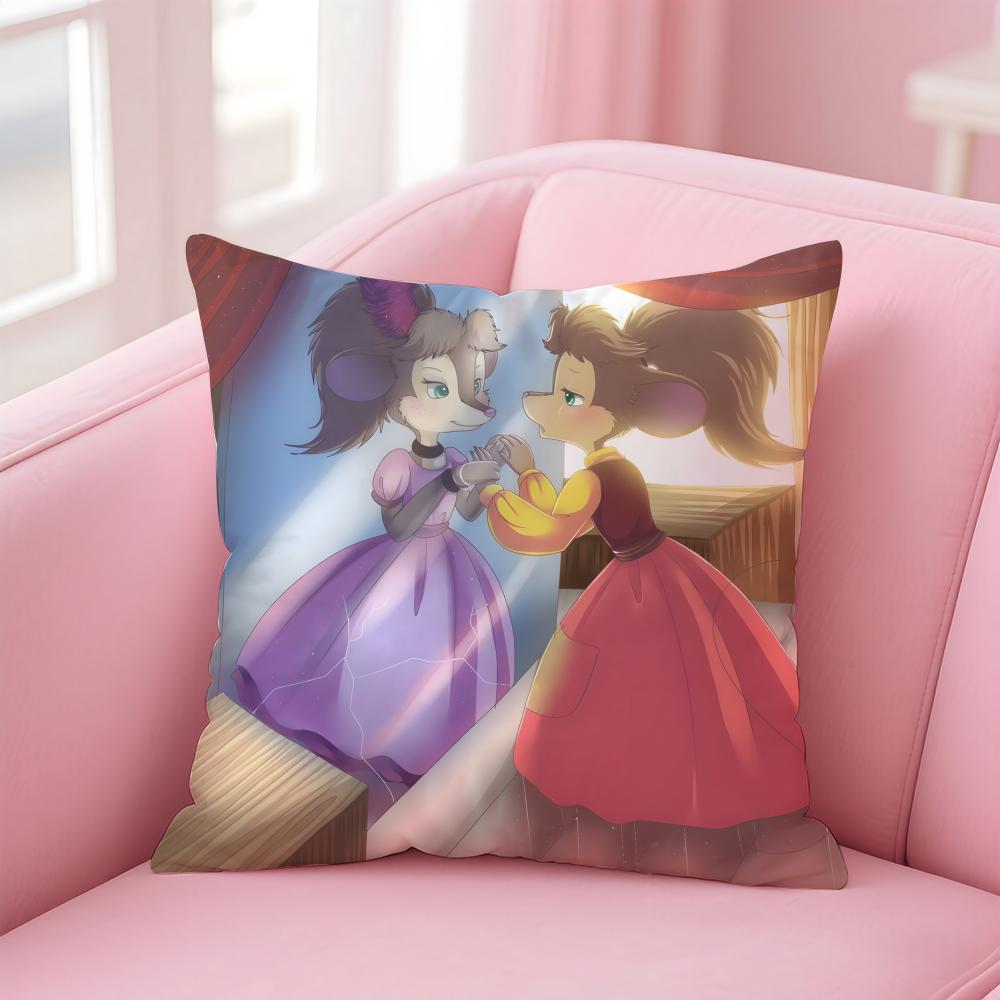 Fashion AAn American TailS Anime Cartoon Cushion Cover Pillowcase Short Plush Invisible zipper Room Sofa Cushion Cover