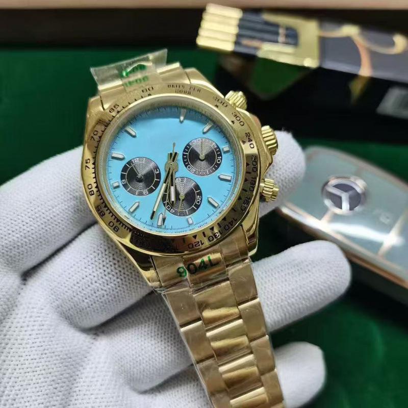 Orologio Meccanico Automatico Cronografo Universo Uomo Serie Daytona Laojia Verde Oro
