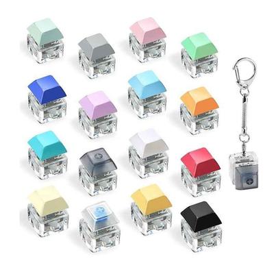 1/12 Stück Tastatur Schlüsselanhänger Fidget Spielzeug Stressabbau Knopf Tastenkappe Sensorisches Spielzeug Dekompression Finger Clicker Spielzeug für Erwachsene Kinder
