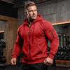 Men's Zip-Up Hoodie Jacket with Multiple Pockets for Outdoor Sports Training