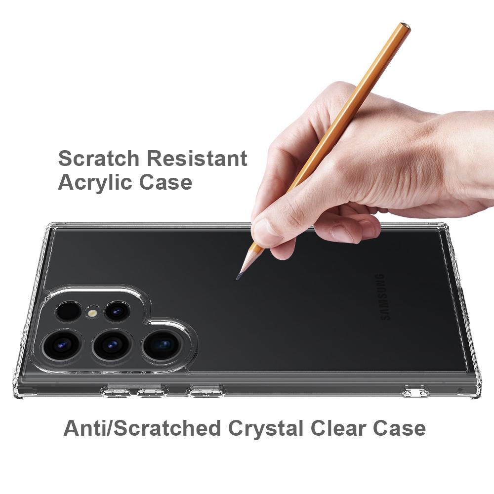 

For Samsung Galaxy S24 Ultra Case Transparent Acrylic+TPU Phone Guard Cover A