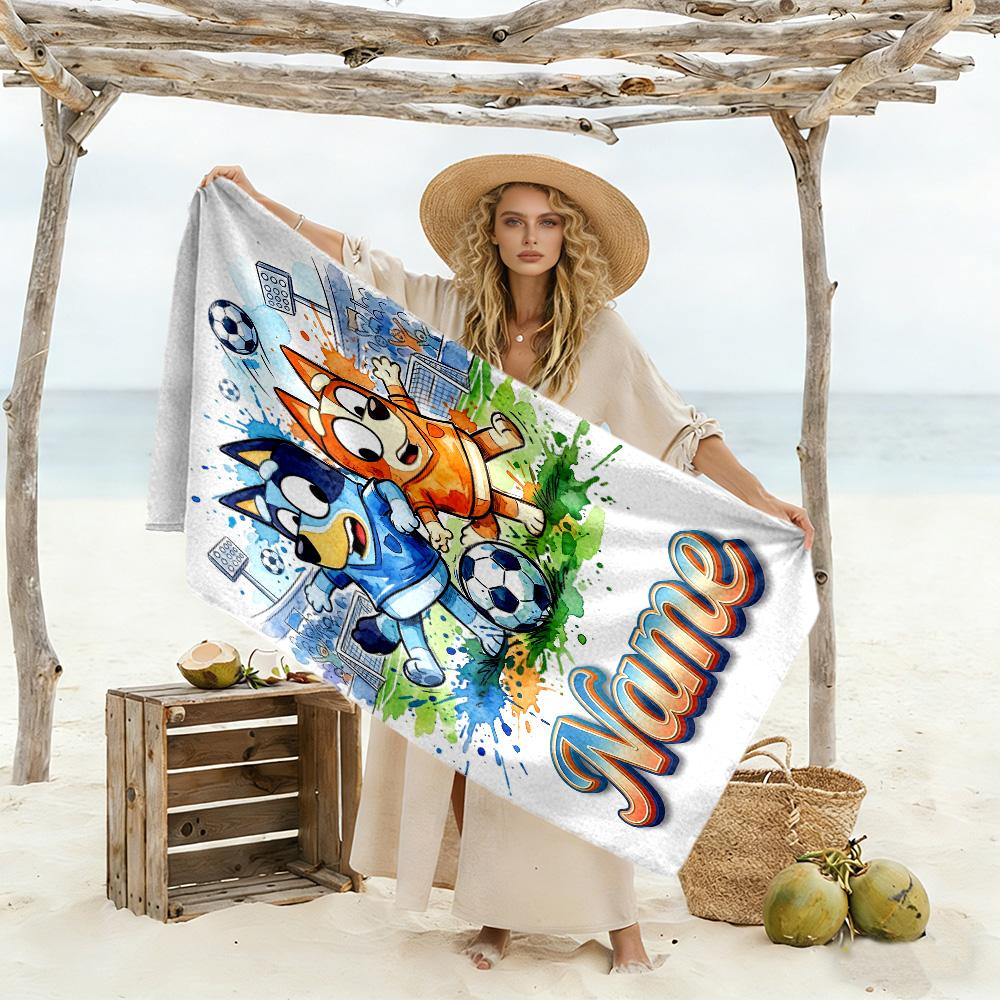 Halloween Friends Personalized Name Beach Towel Soft Durable Quick-Dry Suitable for Swimming Gym Camping Yoga Vacation