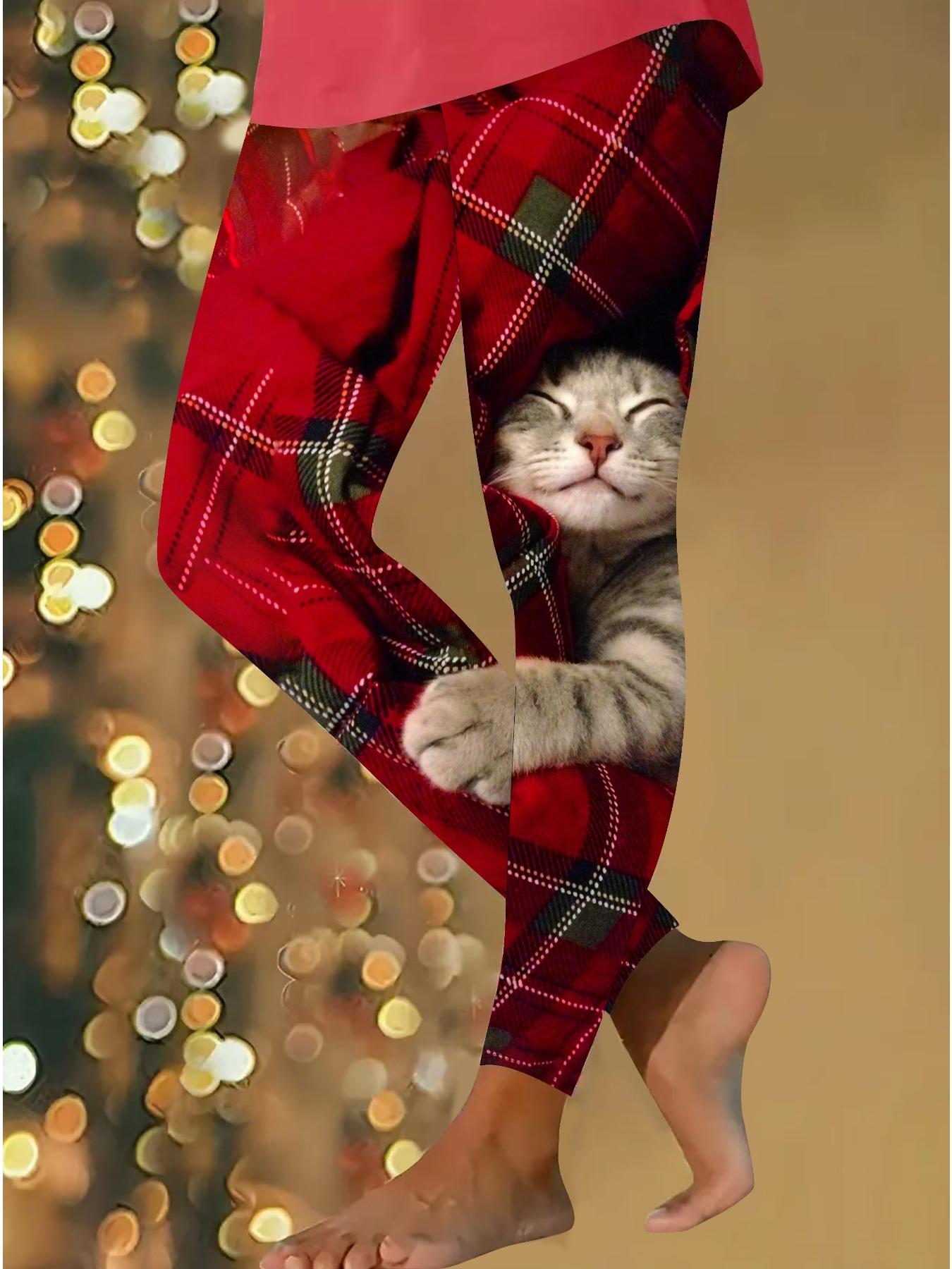 

Женские рождественские леггинсы для йоги с эластичными принтами, фитнес, бег, спортзал, активные штаны XXL красный
