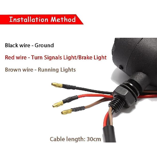 DREAMIZER Universal Motorcycle Turn Signals Light Bullet Black Driving Indicator Lights Brake Lamp for Motor Bikes and ATV - Amber Light