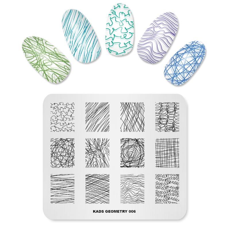 kads Geometry 006 Streak Line Nail Stamping Plates Template Nail Art Stamp Nails Manicure Tools