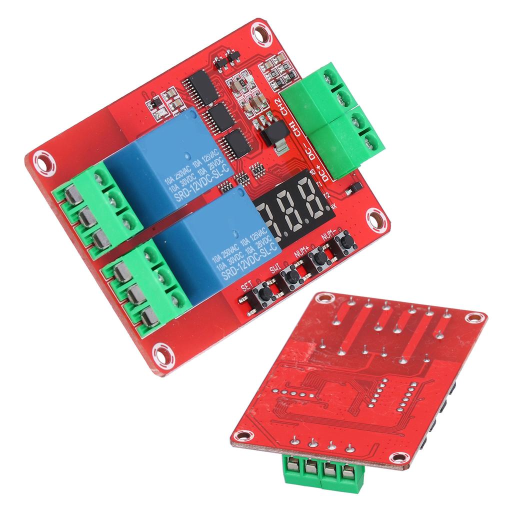 Time Delay Relay Multi Functional 2-Channel Self Lock Cycle Timing Module Board