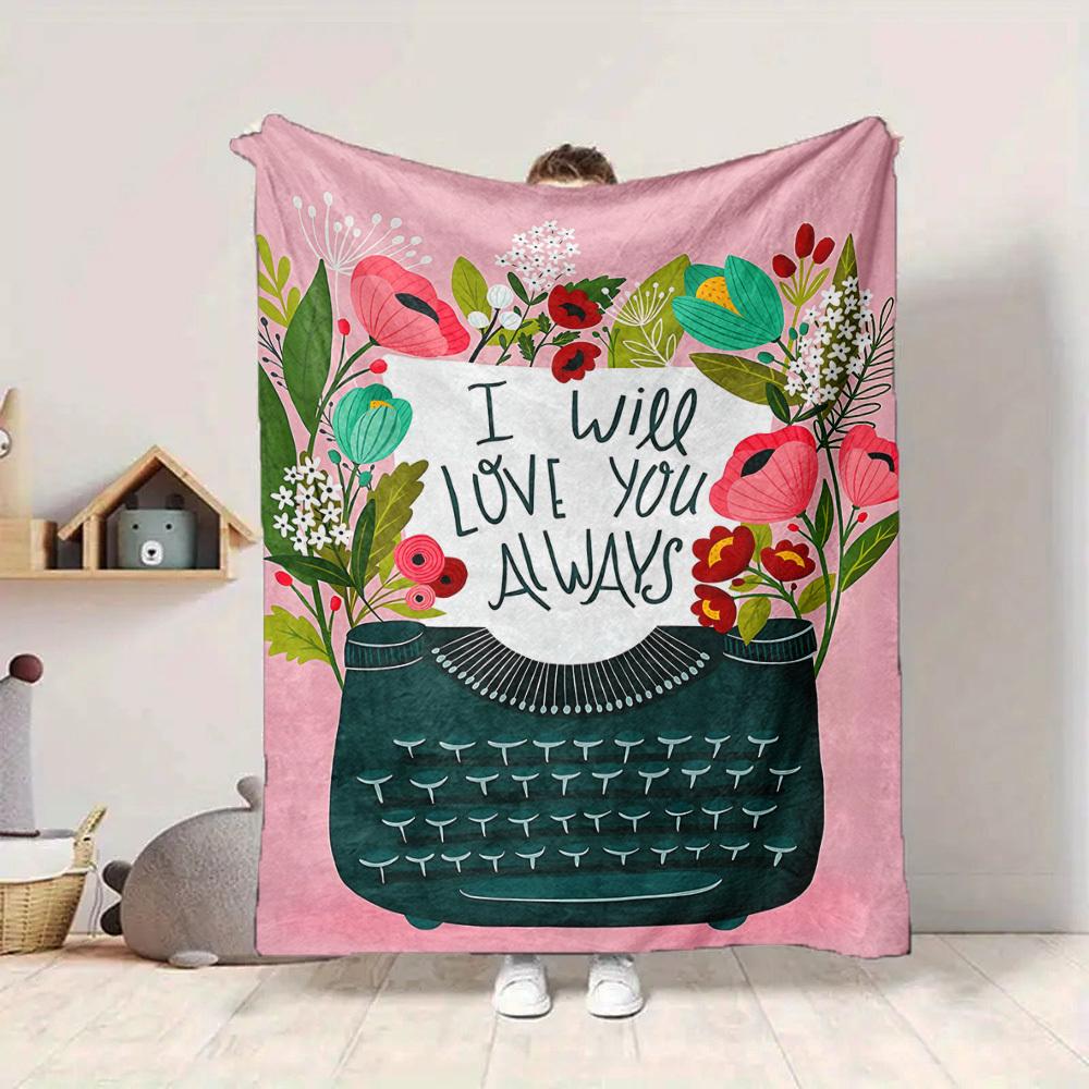 1pc Love Always Blanket, Lightweight Flannel Throw Blanket For Sofa, Bed, Travel, Camping, Living Room, Office197
