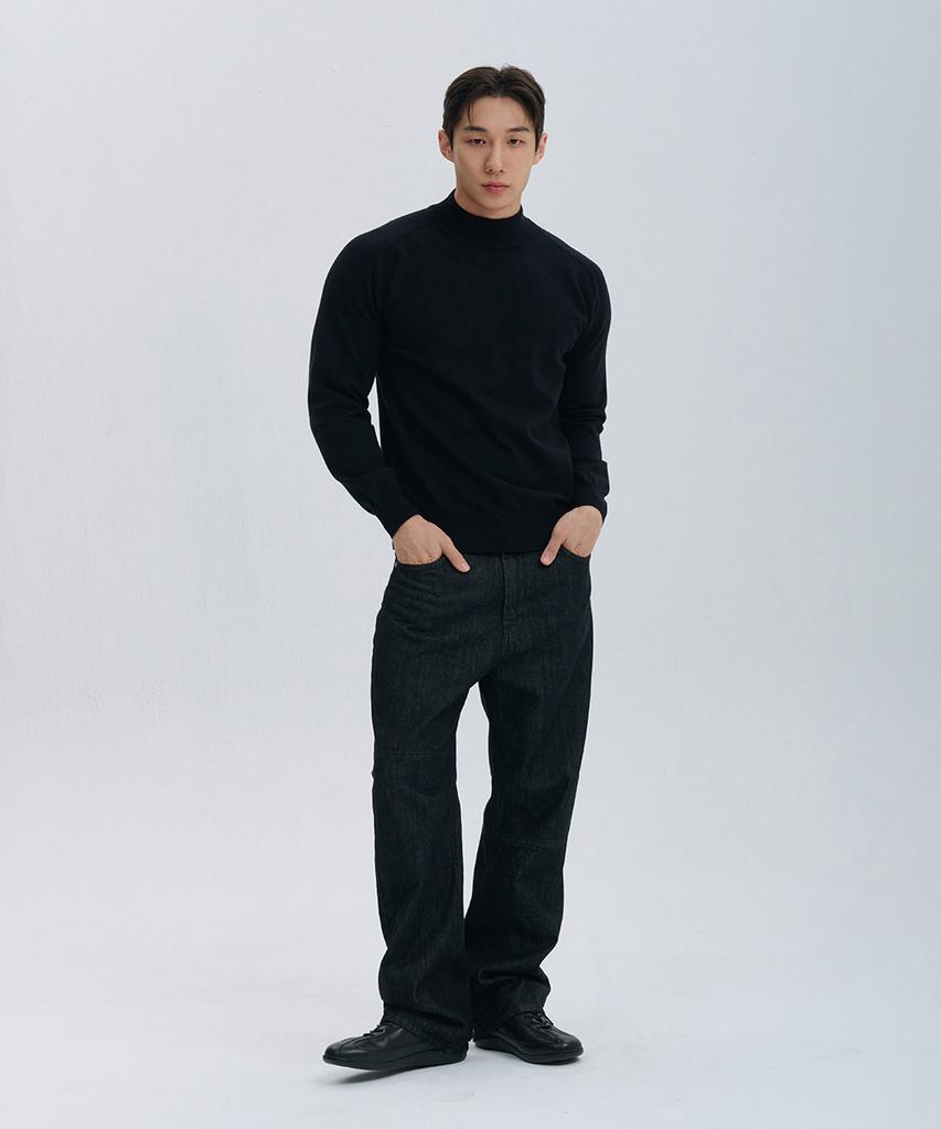 NINEZ Soft Mock Neck Muscle Knit (2 Colors)