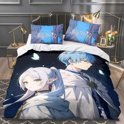 Anime Frieren Bedding Set Boys Girls Twin Queen King Size Duvet Cover Pillowcase Bed Boys Adult Home Textileextile