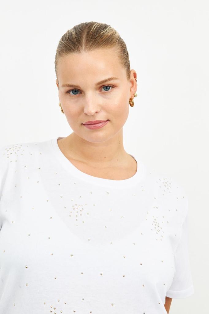 Women's Style Big Size T-Shirt Black Sprinkled Stone T-Shirt