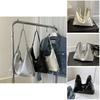 Trendy Korean Style Soft Pu Leather Shoulder Bag In Black White Silver