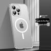Cross13 Magnetic Metal Frame Phone Case with Lens Protection for Apple 14 - Drop-proof, Frosted, Semi-transparent, Creative Design.