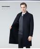 Men's Long Double-faced Wool Trench Coat with Down Liner