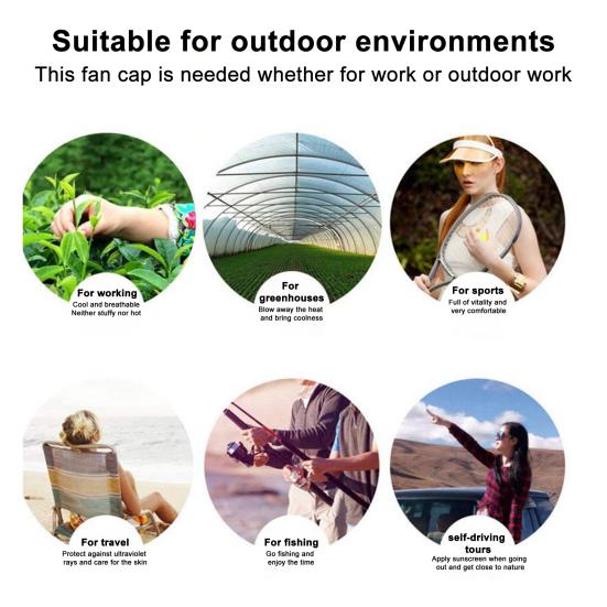 Sun with Sun Upgraded USB Charging Hat Hat Indoor Outdoor Portable