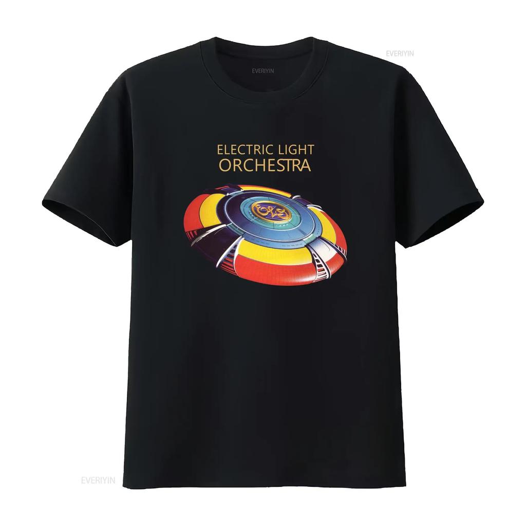Electric Light Orchestra Retro Futuristic Spaceship Unisexs T Shirt Vintage Washed Top For Everyday Wear Versatile Casual Unisex