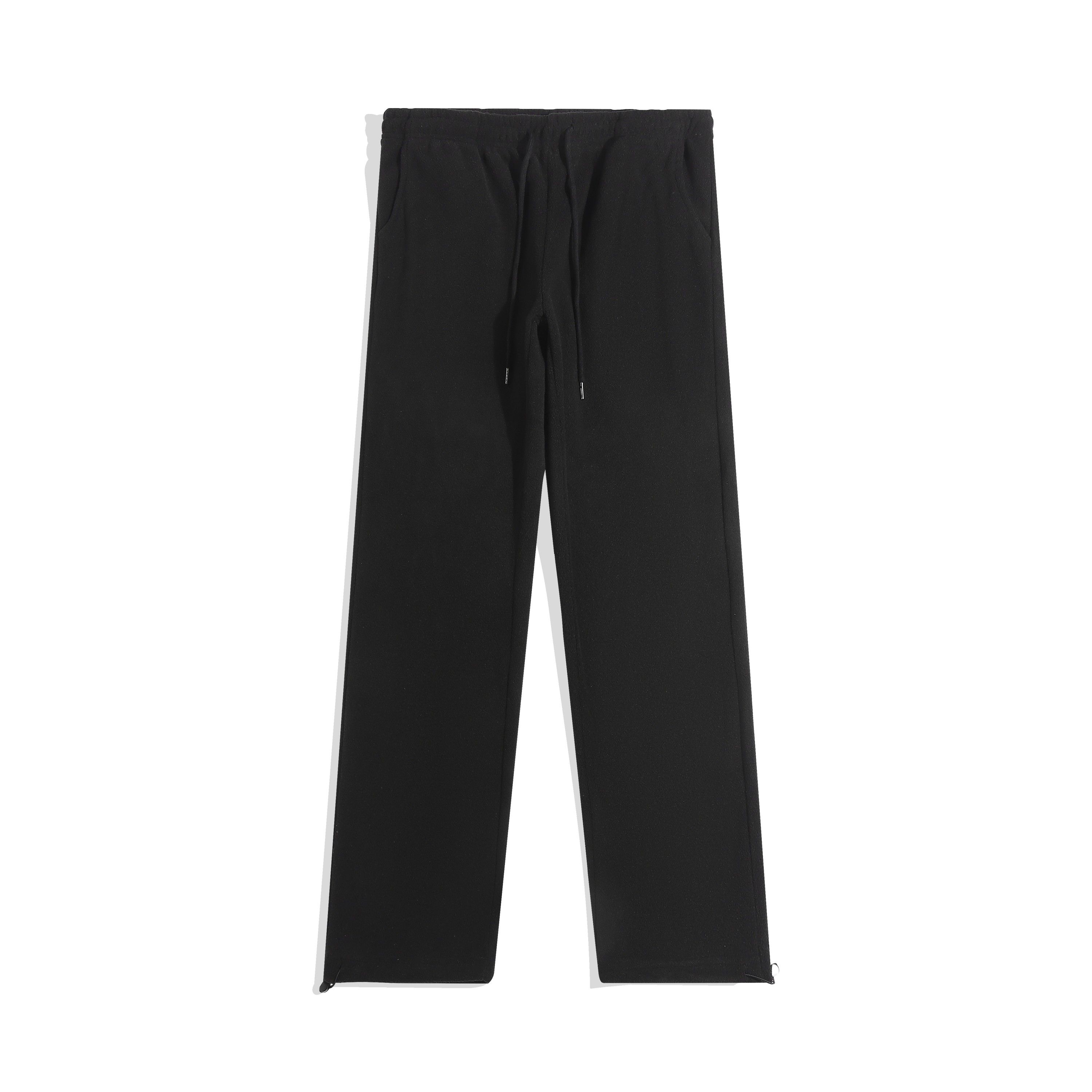 

Зимние женские флисовые шаровары женские унисекс свободные широкие спортивные штаны с высокой талией на шнурке удобные прямые мешковатые спортивные штаны 4XL чёрный