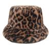 Women S Leopard Print Bucket Hat Winter Thick Warm Stylish Casual