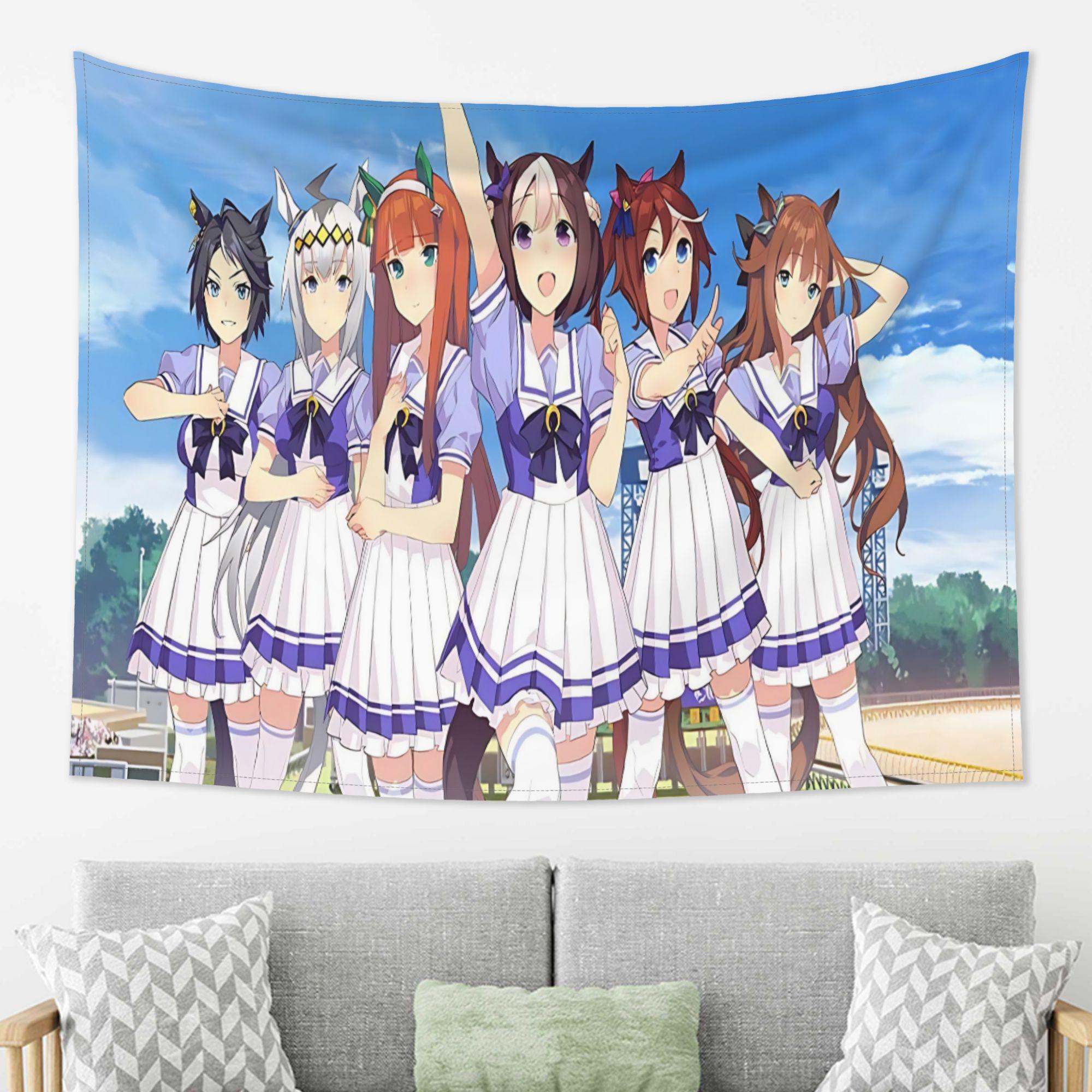 VIKAMA аниме Мультфильм Мультфильм Гобелен Спальня Общежитие Настенное Украшение Подвесная Ткань Настенная Ткань для Прямой Трансляции 74x94cm(29x37in)
