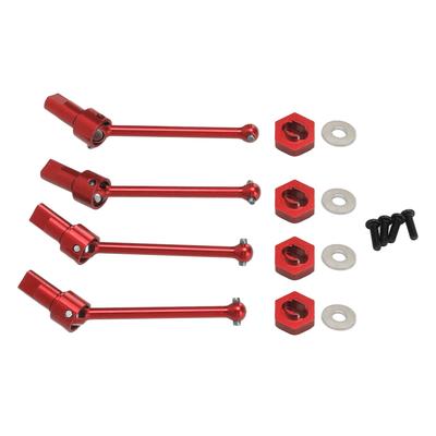 Front Rear Drive Shaft Aluminum Alloy Driveshaft CVD for Traxxas Latrax Teton 118 RC Car Red