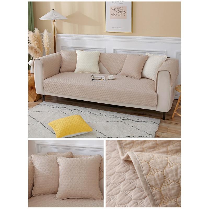 Polštářek na pohovku z čisté bavlny pro všechna roční období, protiskluzový potah na pohovku, opěradlo, bavlněný podsedák, jednoduchý, moderní a zesílený