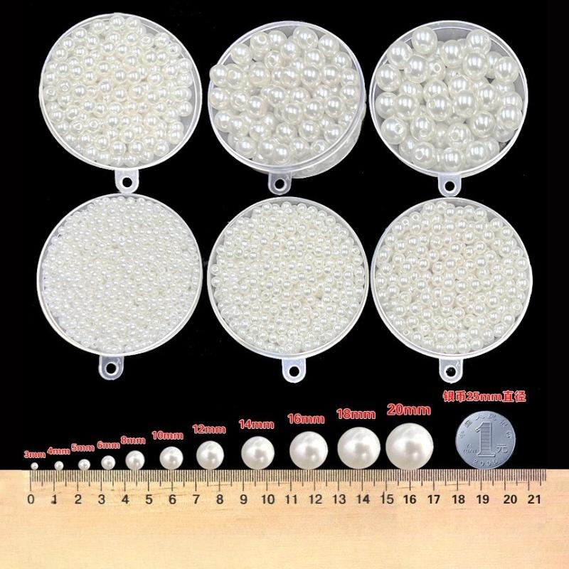 Straight-Hole White Imitation Pearl Beads, Shoe, Bag, Clothing Decoration Accessories,DIY Handmade Bead Jewelry Materials