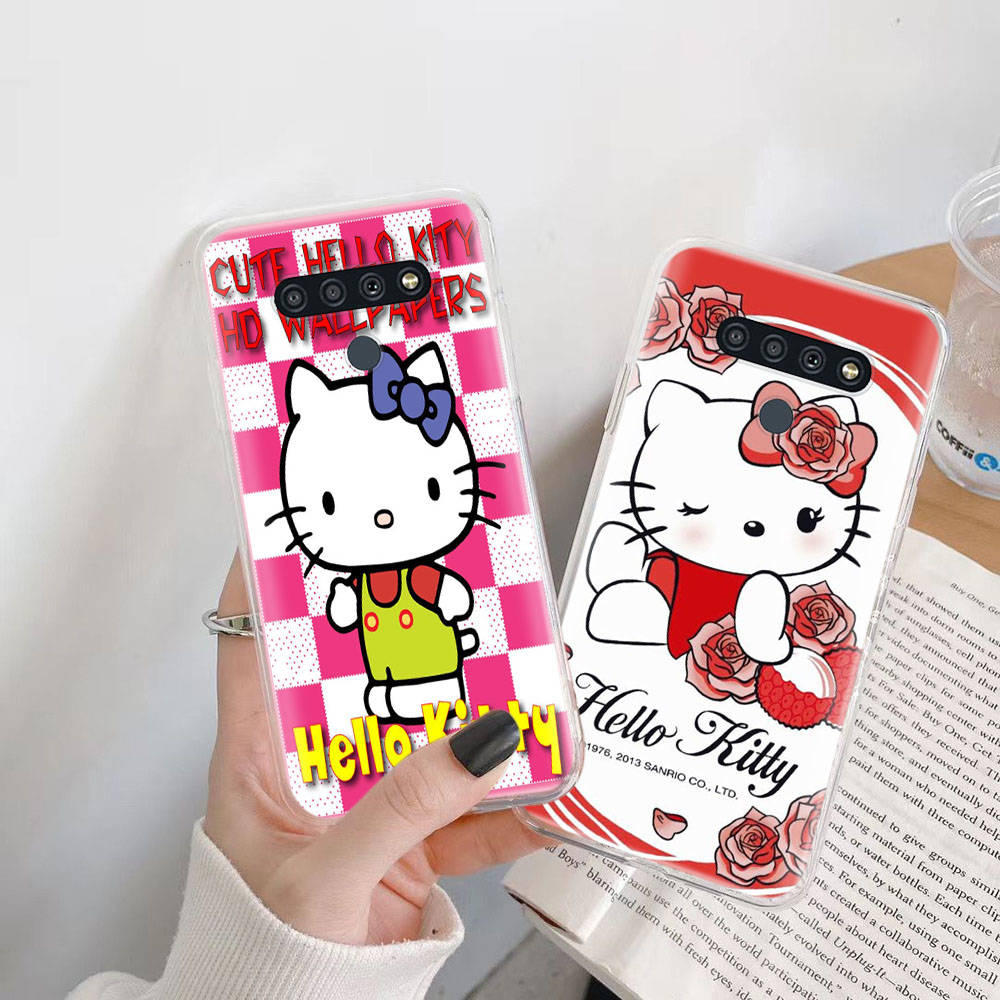 Transparent Case for Samsung A04 A14 A23 M33 M53 Realme 10 9 C35 C55 VIVO X80 Infinix Hot 30 Note 11 Tecno Spark 8P Pro L-5 Hello Kitty