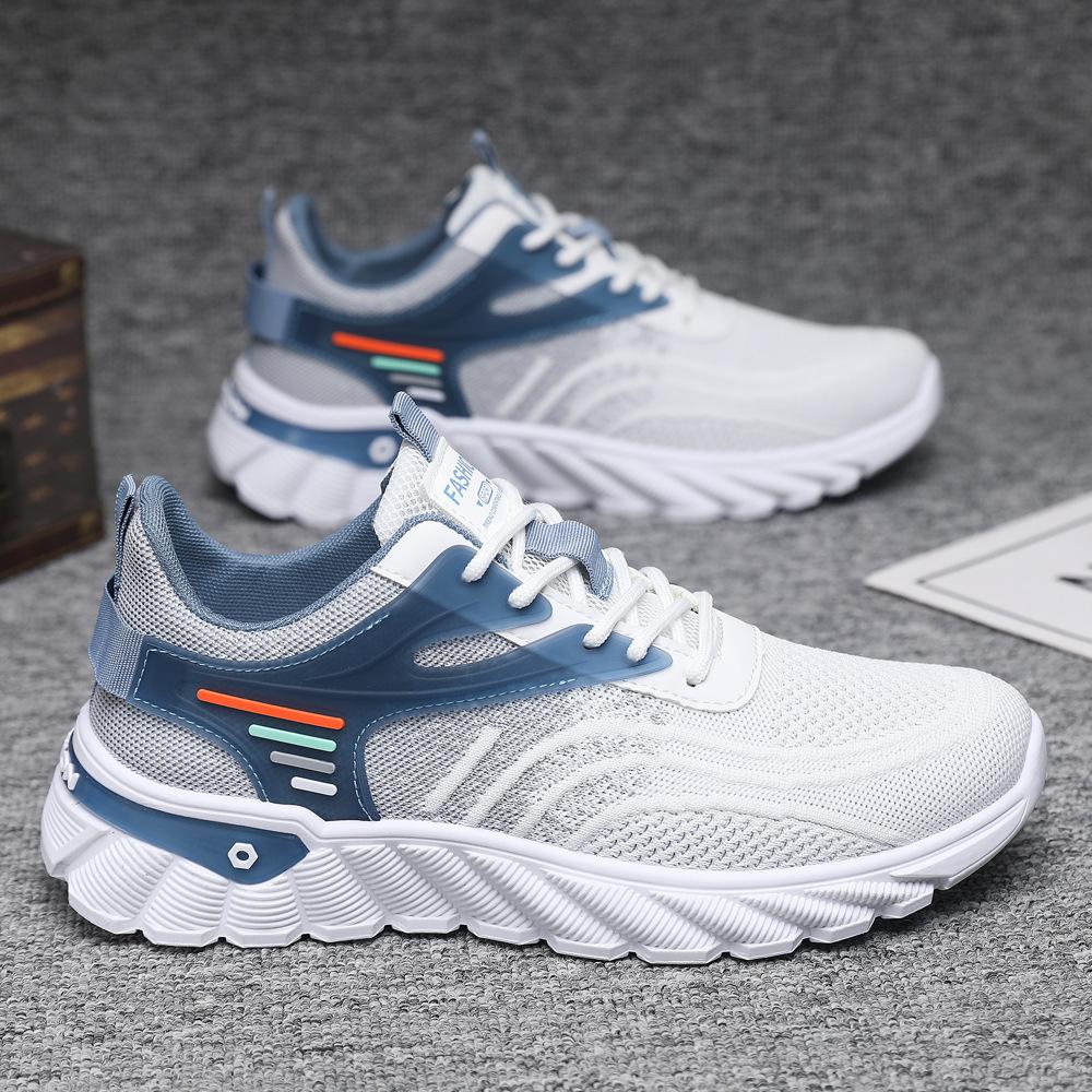 Mens Running Shoes Breathable Knit Sport Sneakers Cushion Casual Gym Athletic Trainers Outdoor Jogging Tennis Shoes
