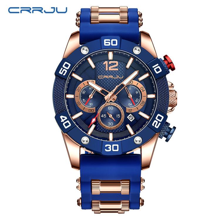 CRRJU2292L New Men's Fashion Watch Six-pin Belt Business Watch Calendar Atmosphere