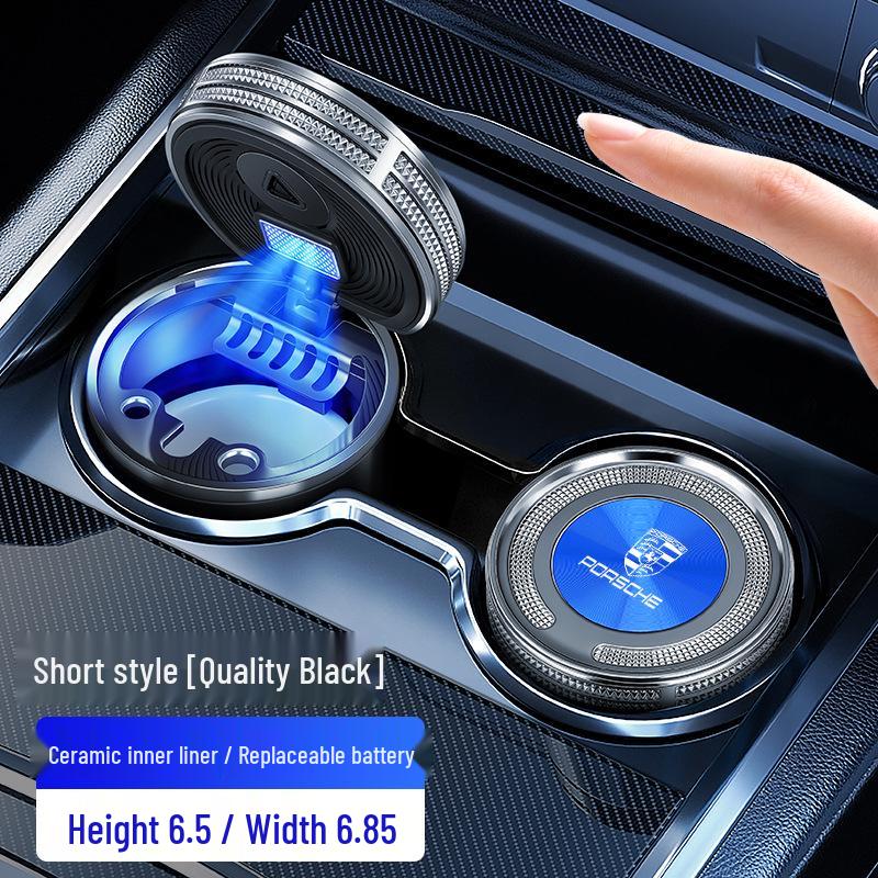 Compatible Porsche Ashtray with Lid for Macan, Cayenne, Panamera, and 718 Models.