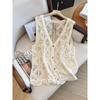 K-style Plus Size Women's Clothing Spring/Summer V-neck Single Breasted Knitting Cut Out Crocheted Vest Casual Outdoor Vest Waistcoat Fashion