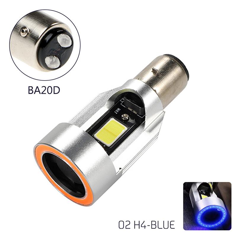 1Pc Angel Eye 30W H4 Led Motorcycle Headlight Ba20D Hs1 H6 Scooter Motorbike Headlamp Light Bulb Drl Accessories 12V-80V